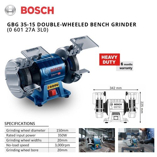 Bosch Bench Grinder GBG 35-15 specification sheet