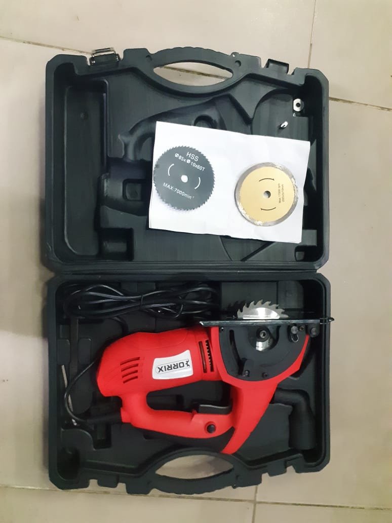 MINI SAW MULTI FUNCTION SAW WITH GUIDE BAR & WOOD, TILE, METAL CUTTING BLADES specification sheet