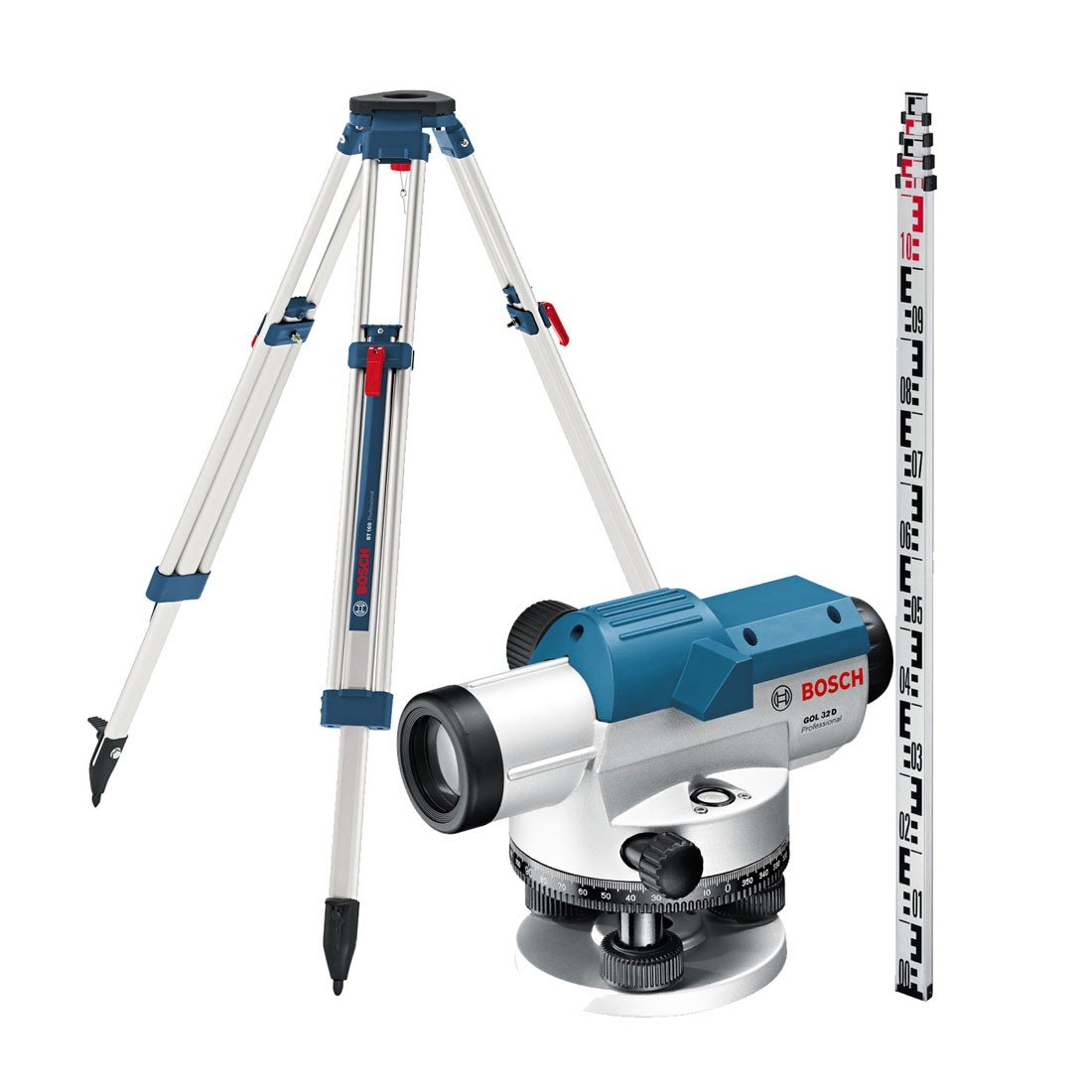 Bosch Optical Levelling Instrument, Tripod, Levelling Staff : GOL 32D, BT 150, GR 500 - Image 2