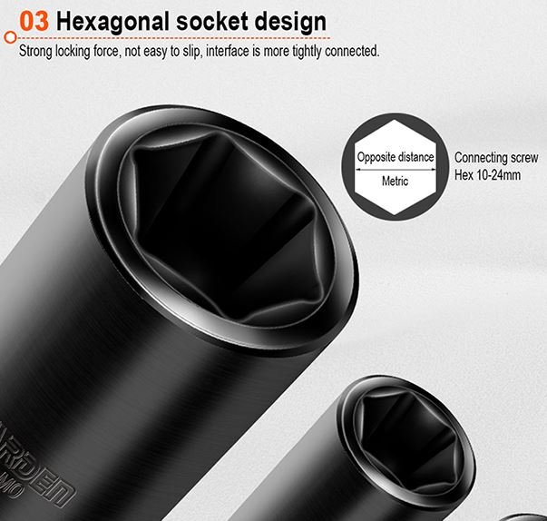 10Pcs 1/2" Deep Impact Socket Set 537020 Harden specification sheet