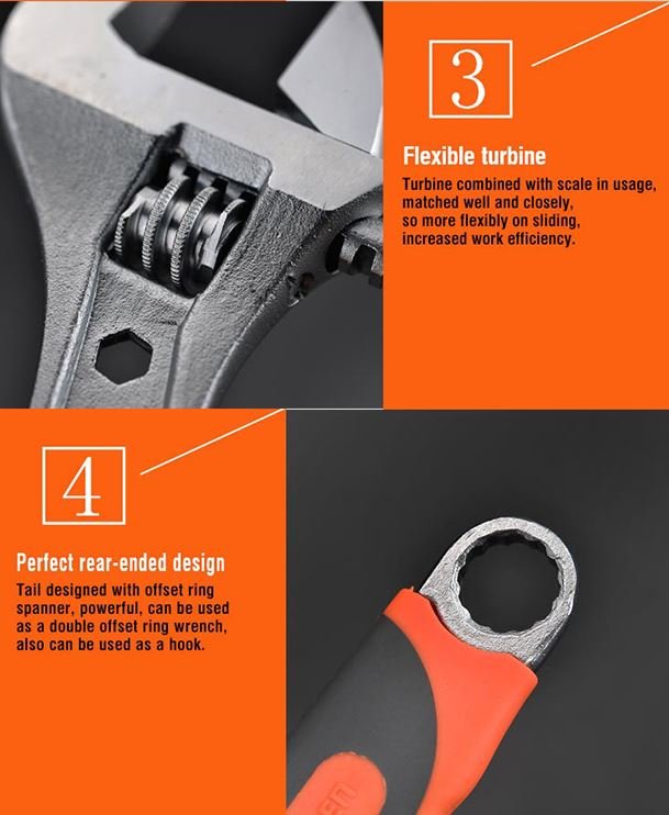 10" Pro Adjustable Wrench 540560 Harden specification sheet