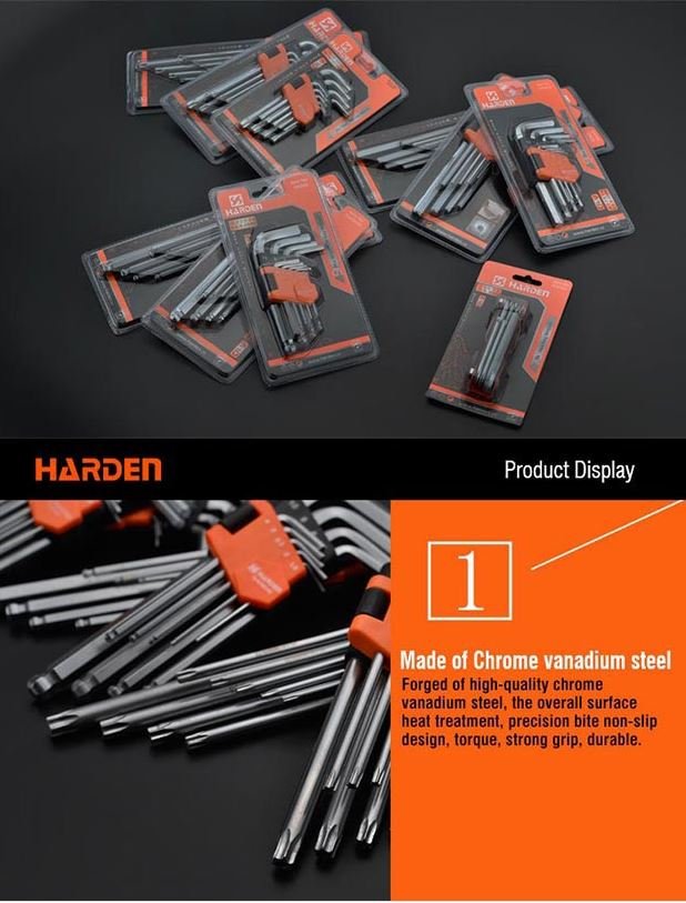 13Pcs Inch Long Hex Key Wrench 540613 Harden specification sheet