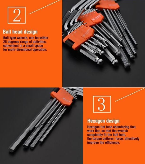 13Pcs Inch Long Hex Key Wrench 540613 Harden specification sheet