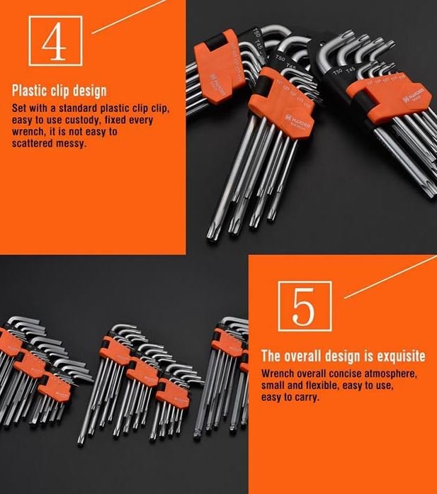 13Pcs Inch Long Hex Key Wrench 540613 Harden specification sheet