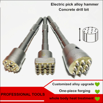 CHIPPING HAMMER HEAD 16-BUTTON FOR ROTARY HAMMER, CHIPPING TOOL FOR CONCRETE WITH SDS PLUS OR HEX ADAPTER