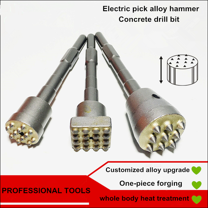 CHIPPING HAMMER HEAD 16-BUTTON FOR ROTARY HAMMER, CHIPPING TOOL FOR CONCRETE WITH SDS PLUS OR HEX ADAPTER - Image 2