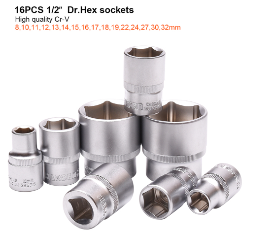 BOX SOCKET SET 1/2`` 23PCS 510423 HARDEN specification sheet