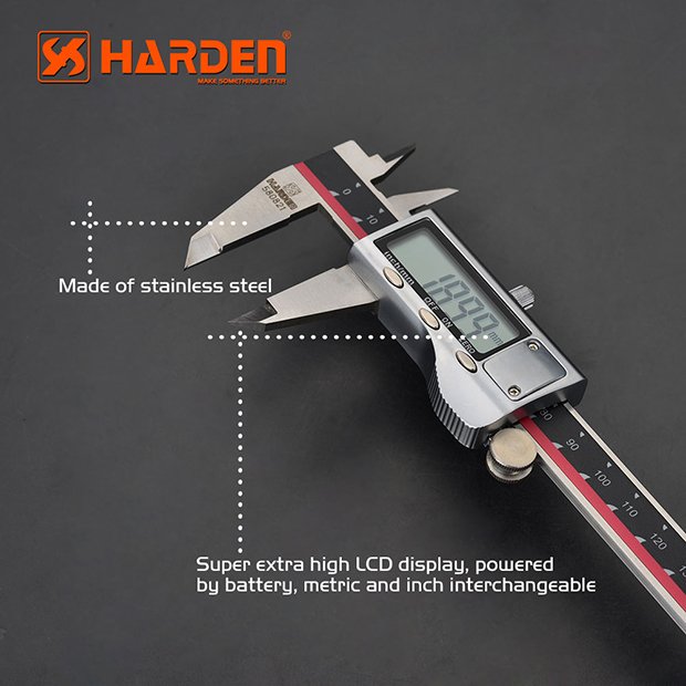 Professional Steel Digital Caliper 150mm 580821 Harden specification sheet