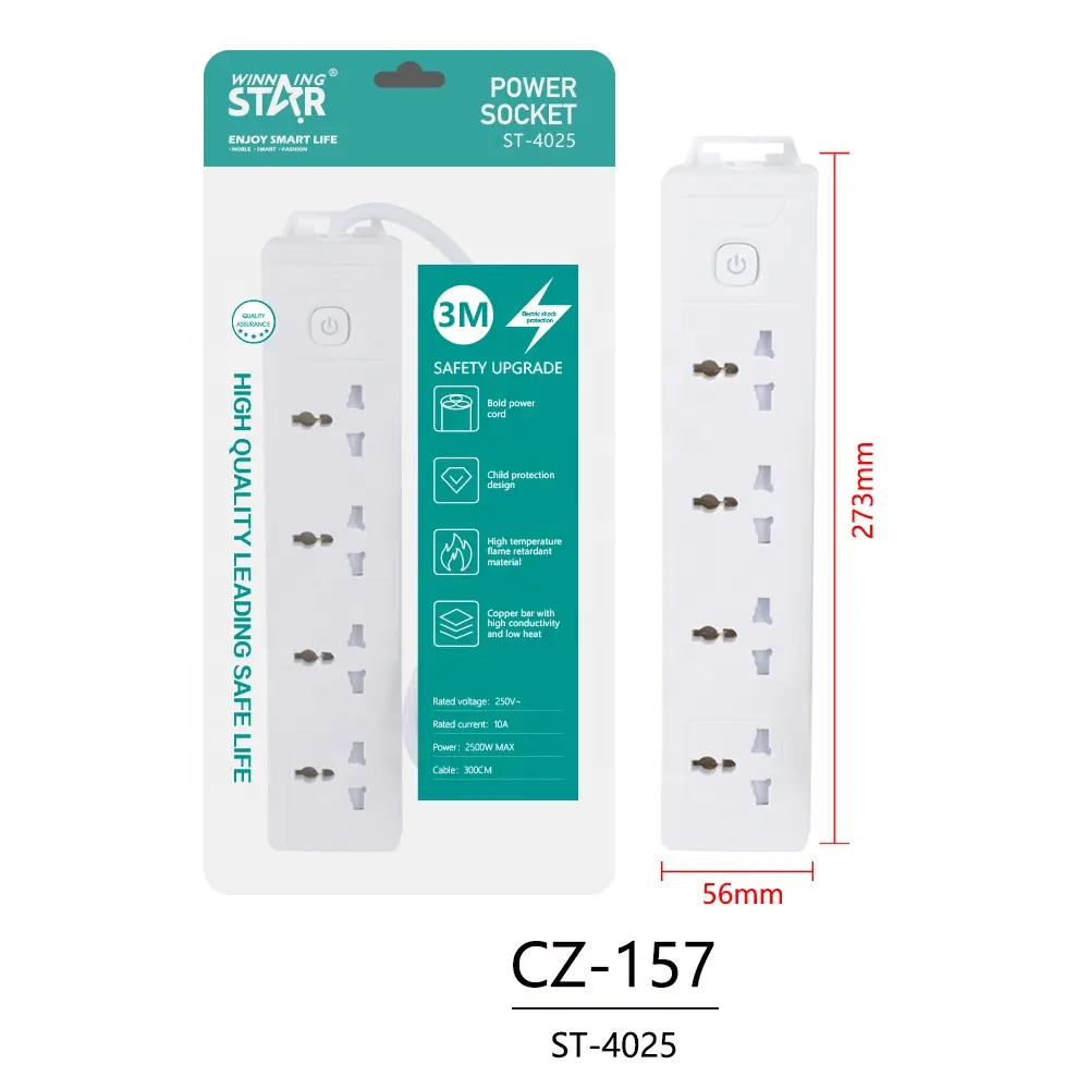 Extension Cord 4-Way 1-Switch ST-4025 - Image 3
