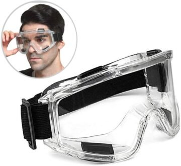 Clear Goggles 2Pcs Clear Protective Eye Glasses Safety Windproof Lab Goggles Eyewear
