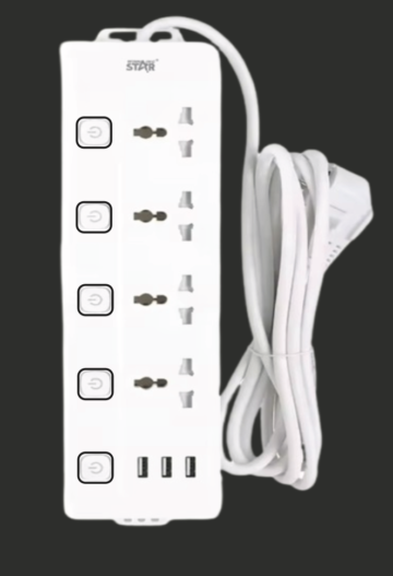 Extension Cord 4-Way 5-Switch 3-USB ST-4032
