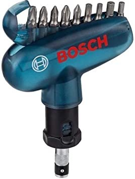 10-piece Bosch “Pocket” screwdriver bit set with manual Bosch 2607017413 specification sheet