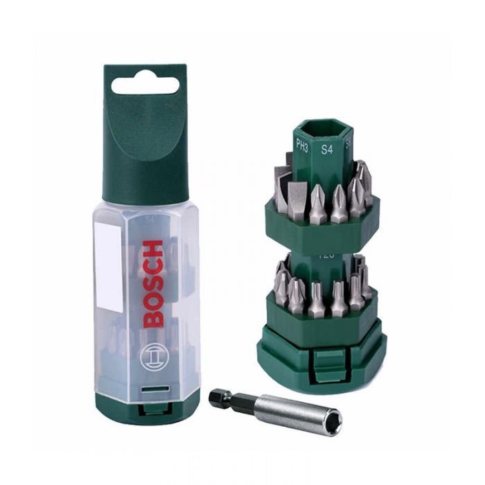 25-piece Bosch “Big Bit” screwdriver bit set. Bosch 2607017404 specification sheet