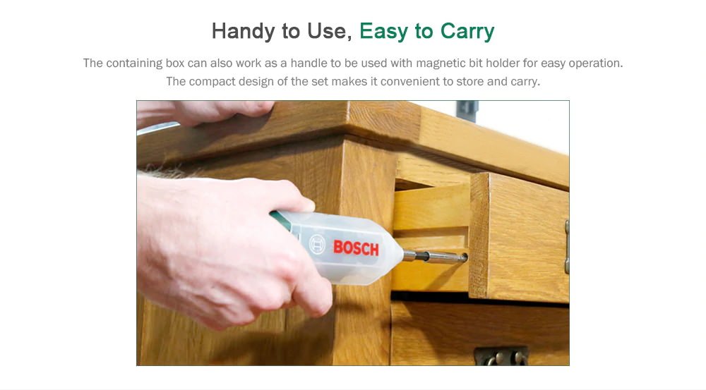 25-piece Bosch “Big Bit” screwdriver bit set. Bosch 2607017404 specification sheet