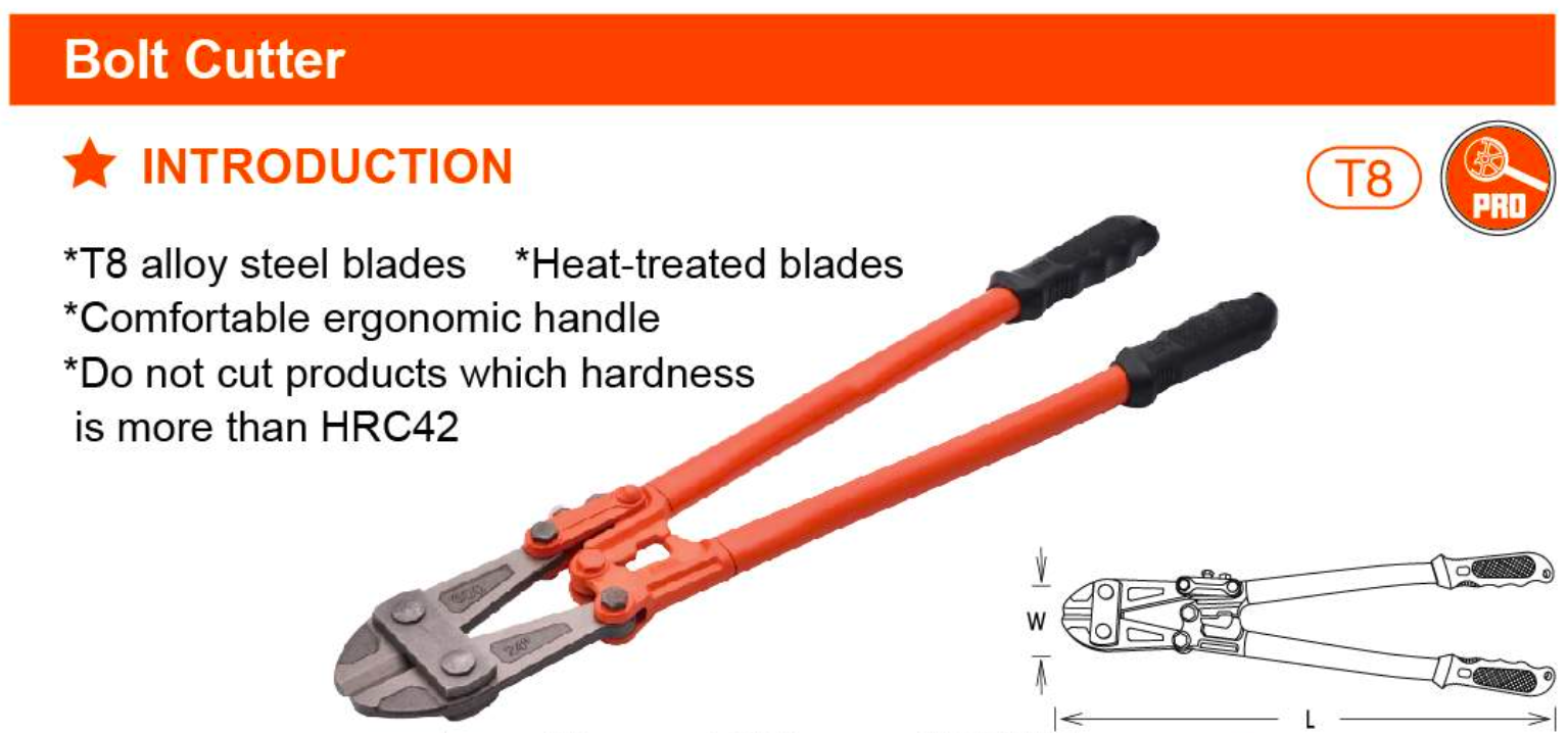 30" Bolt Cutter 570015 Harden specification sheet