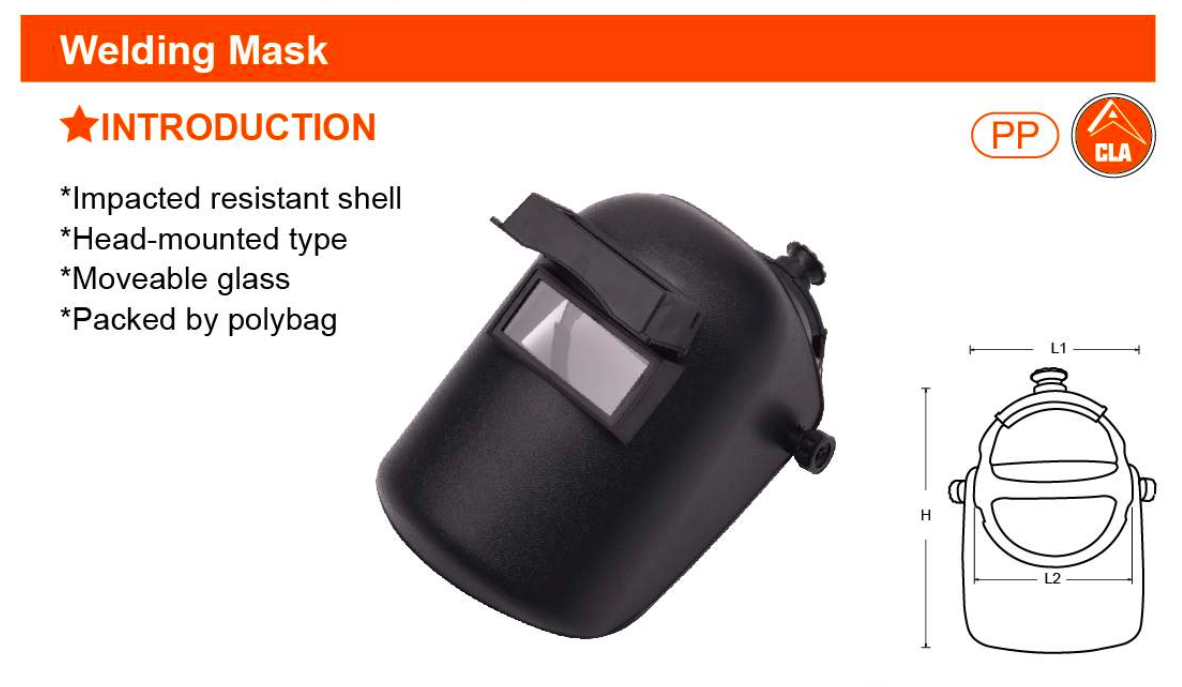 300X225mm Welding Mask 766004 Harden specification sheet