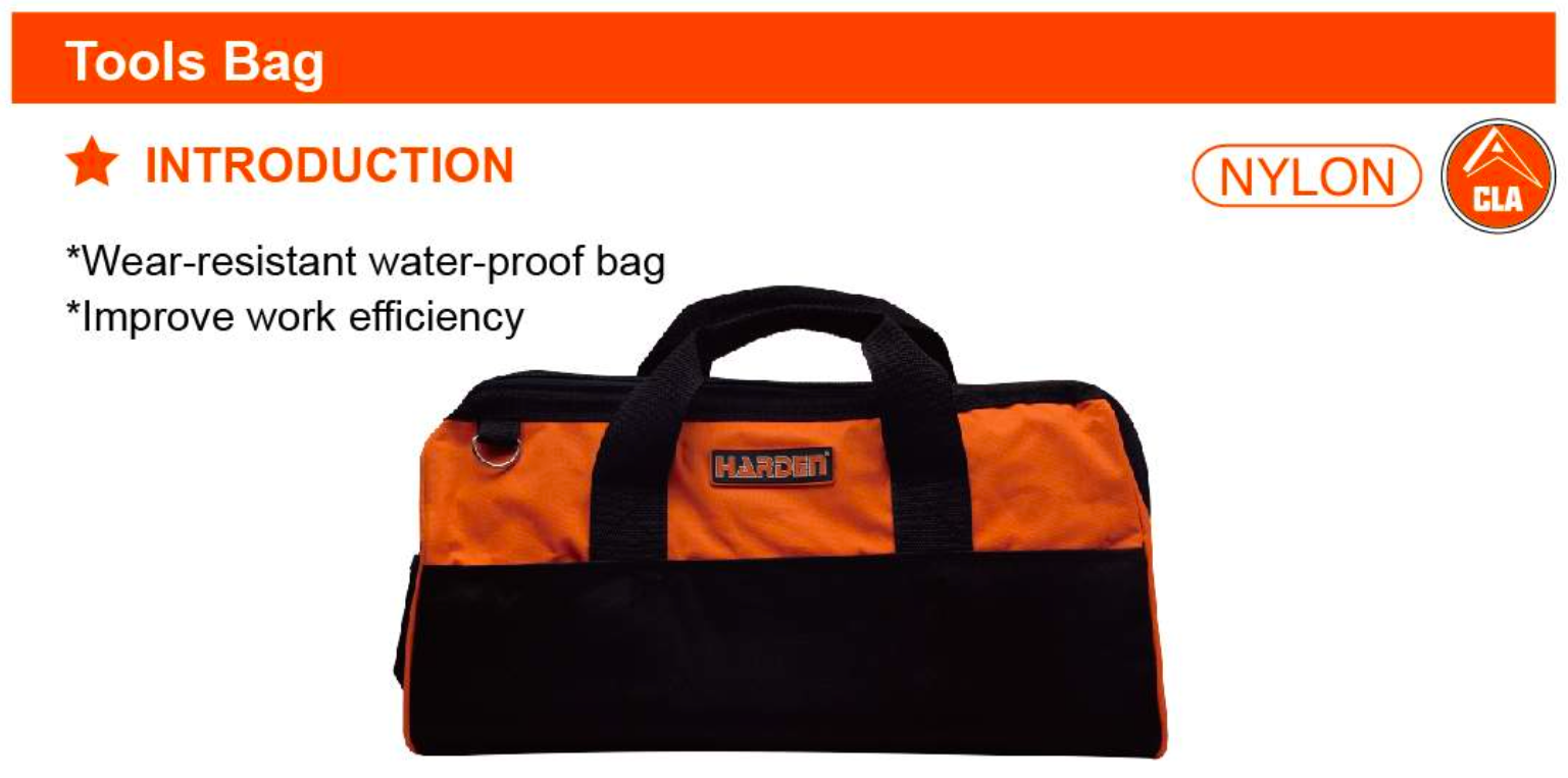 400MM - 450MM - 500MM Tool Bag 520502 - 520503 - 520505 Harden specification sheet