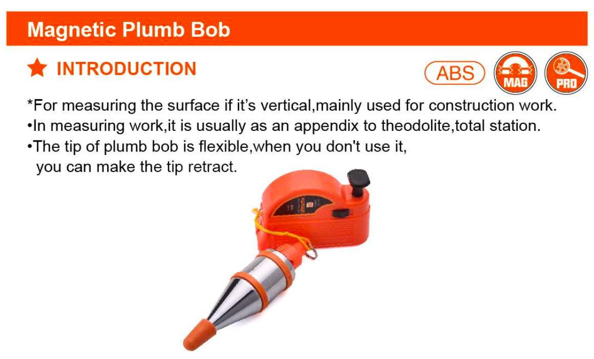 6MX400G Magnetic plumb bob 620604 Harden specification sheet