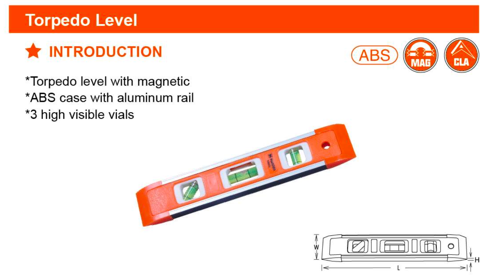 9" Torpedo Level 580521 Harden specification sheet