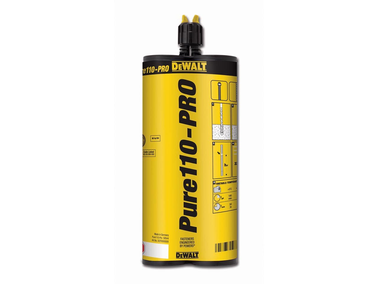 Dewalt Pure110-PRO – 620ML Adhesive specification sheet