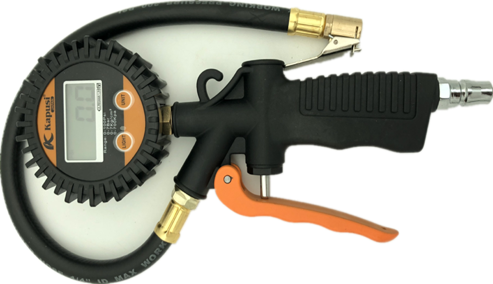 DIGITAL TYRE INFLATOR WITH PRESSURE GAUGE K-1090 KAPUSI specification sheet
