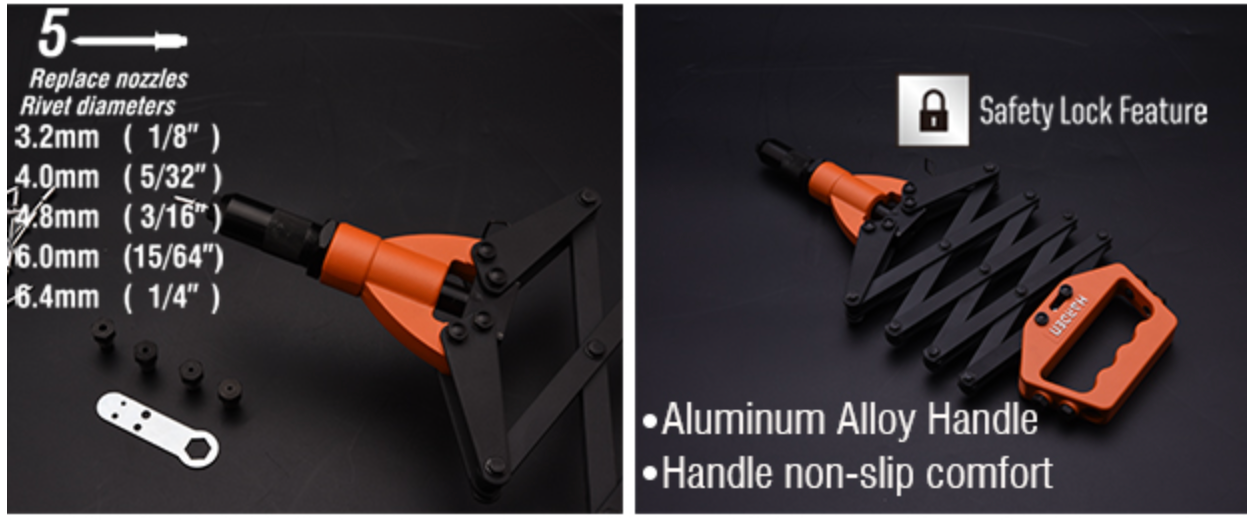 Folding Riveting Gun 32" 610114 Harden specification sheet