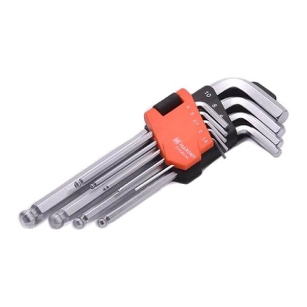 HEX KEY SET 9PC BALL LONG 540606 HARDEN specification sheet