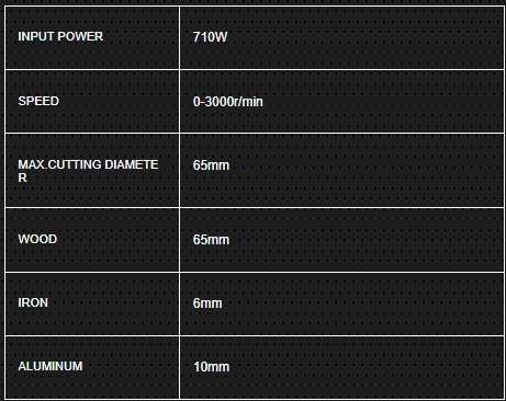 JIG SAW 65MM GC-L65JS 710W GAOCHENG specification sheet