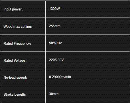 RECIPROCATING SAW GC-FF30 1300W GAOCHENG specification sheet