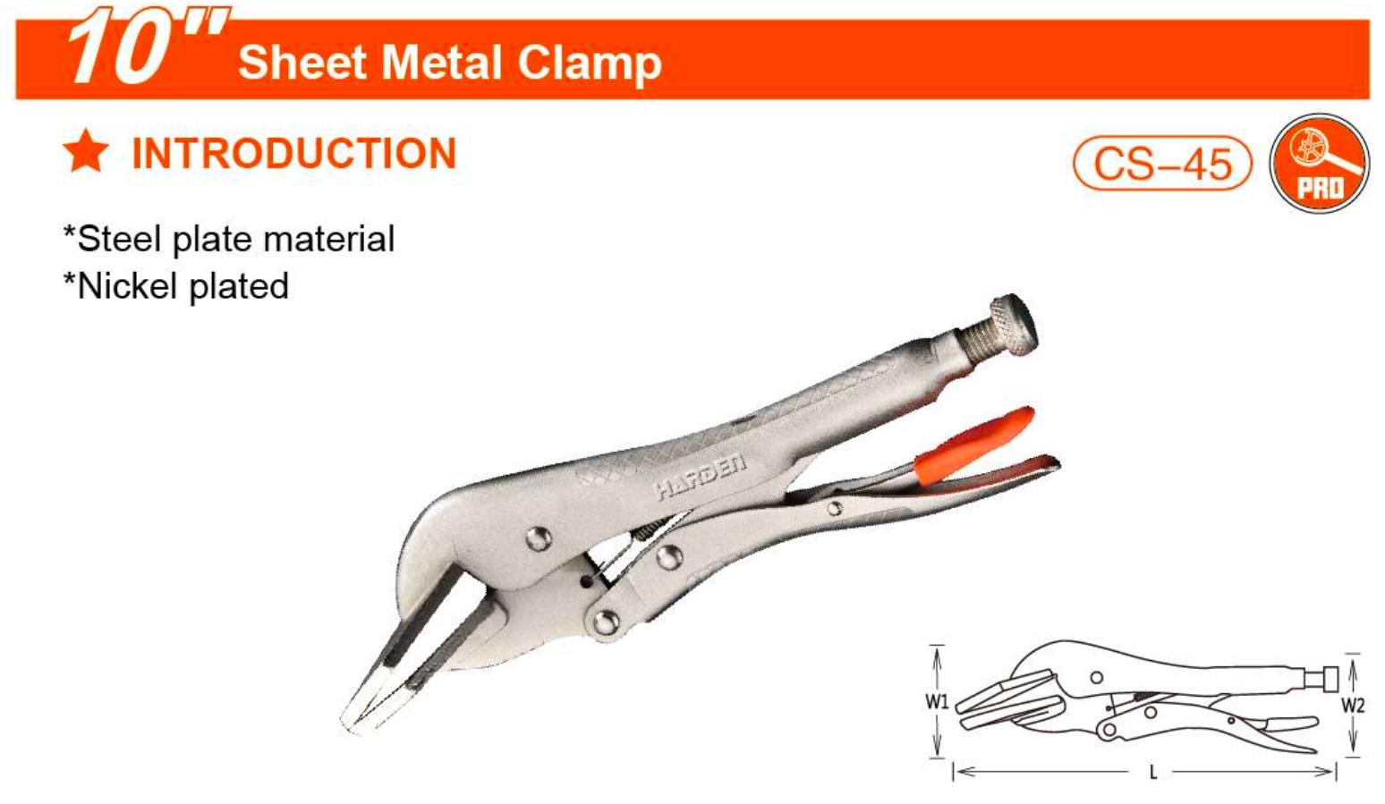 Sheet Metal Clamp 560631 Harden specification sheet
