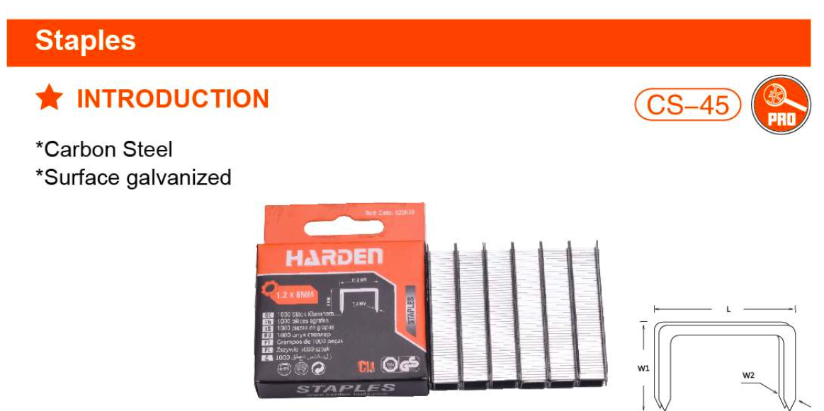 Type 53 Stapler 620838 Harden specification sheet
